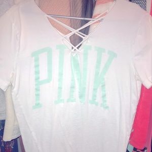 PINK Crisscross Tee Sz.M